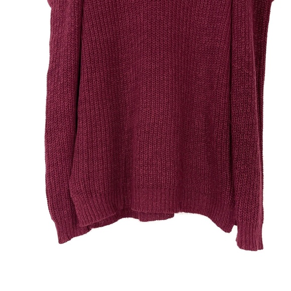 Alya Women’s Size Small Red Burgundy Rorie Scallop Cold Shoulder Sweater Top - Picture 12 of 12